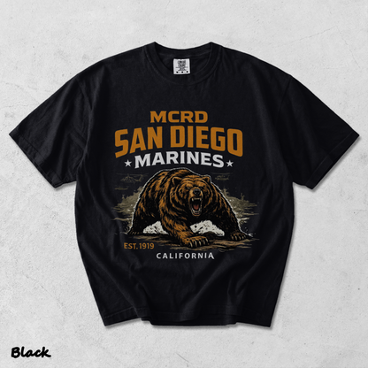 Howitzer MCRD San Diego Marines Growling Bear - Black mockup
