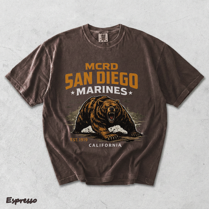 Howitzer MCRD San Diego Marines Growling Bear - Espresso mockup