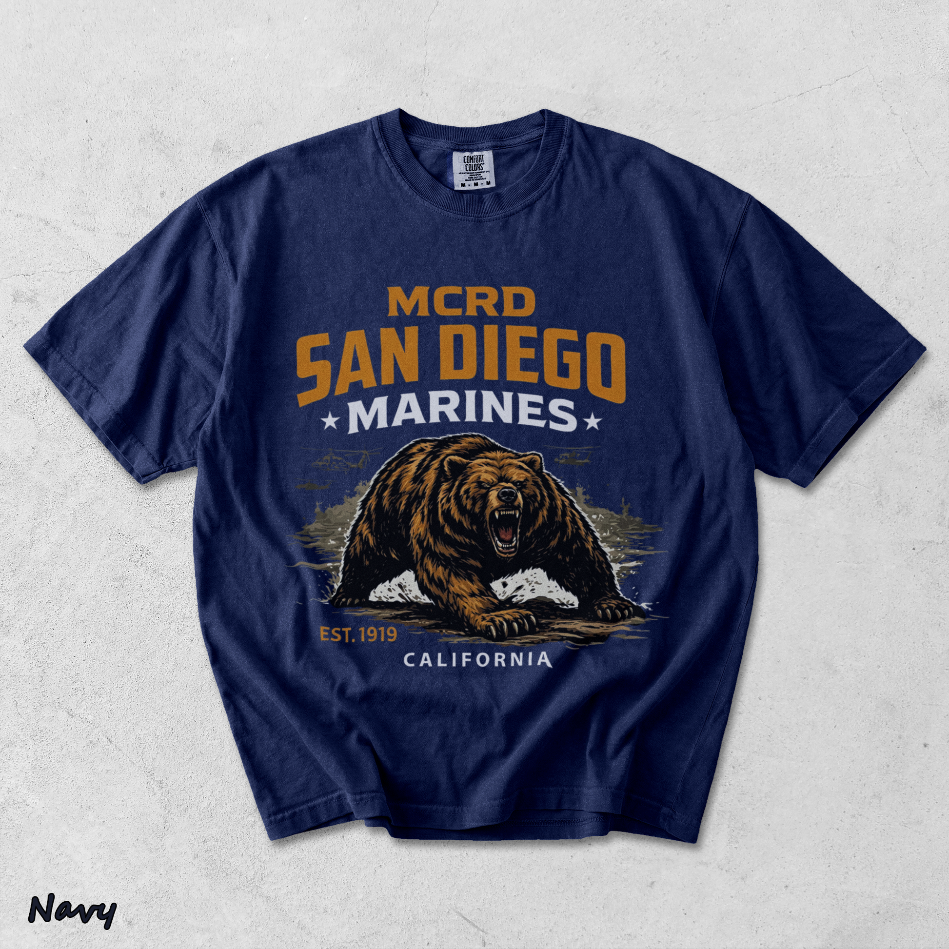 Howitzer MCRD San Diego Marines Growling Bear - True Navy mockup