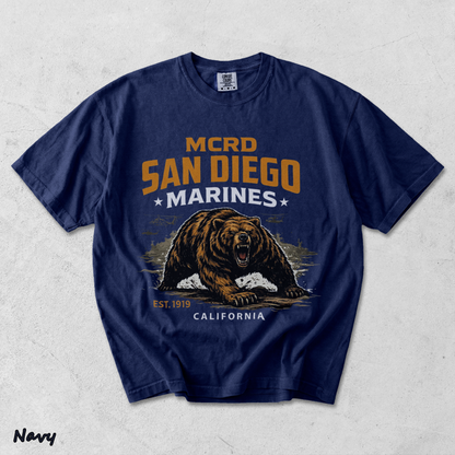 Howitzer MCRD San Diego Marines Growling Bear - True Navy mockup