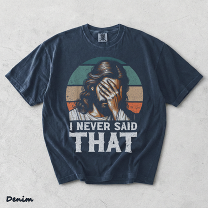 I Never Said That Jesus - Denim mockup