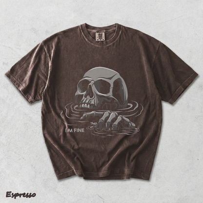 I'M FINE Drowning Skull - Espresso mockup