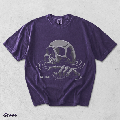 I'M FINE Drowning Skull - Grape mockup