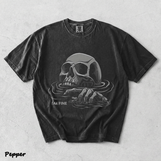 I'M FINE Drowning Skull - Pepper mockup