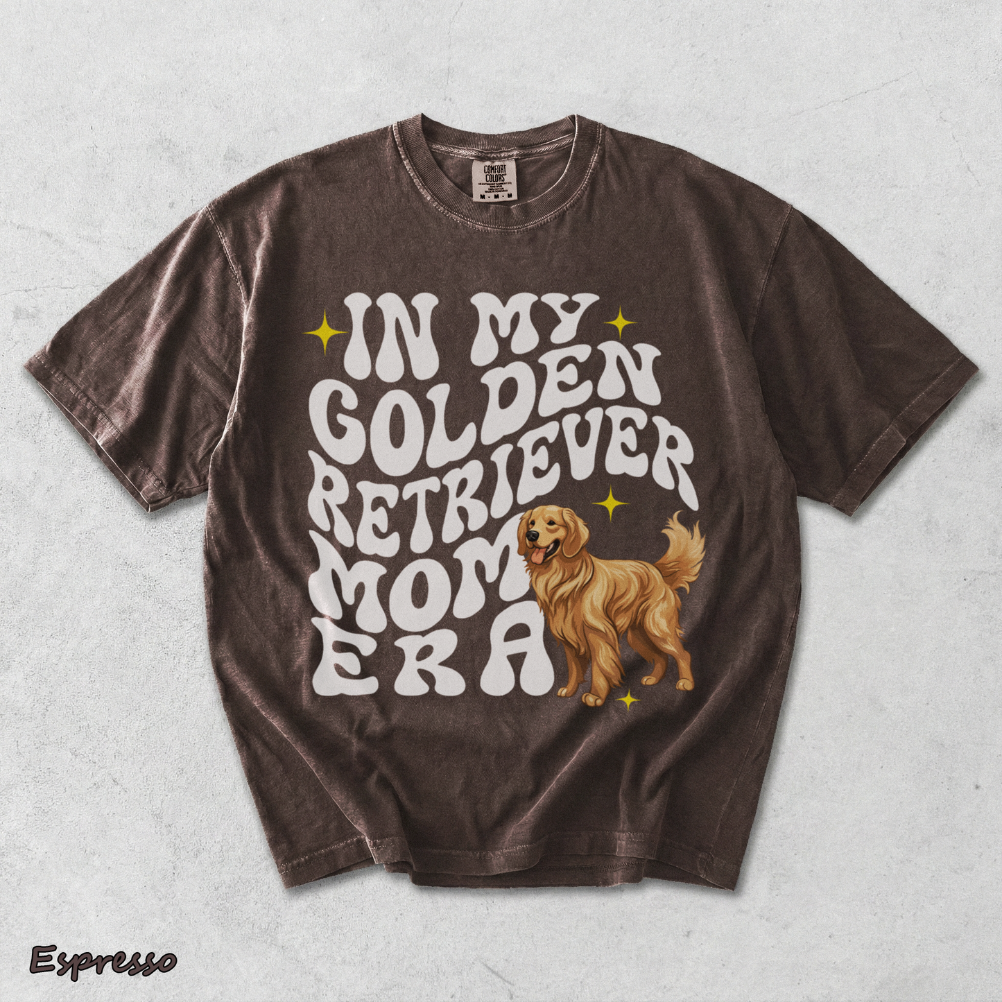 In My  Golden Retriever Dog Mom Era back black - Espresso mockup