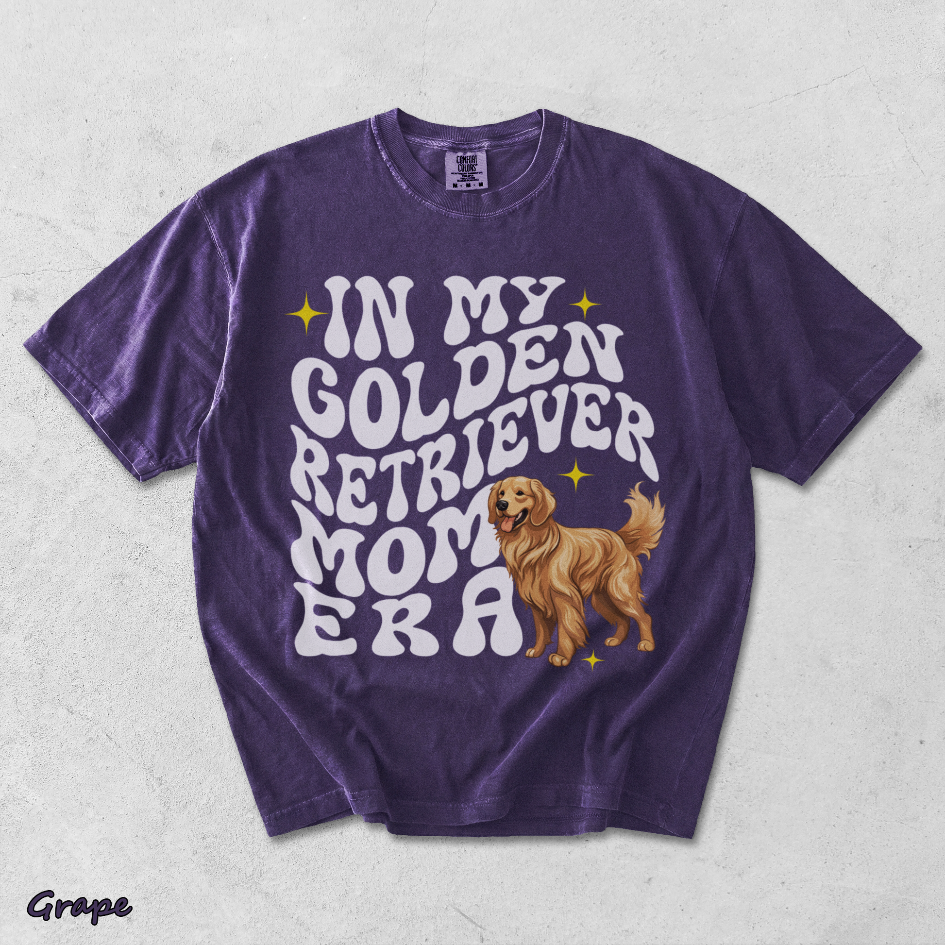 In My  Golden Retriever Dog Mom Era back black - Grape mockup