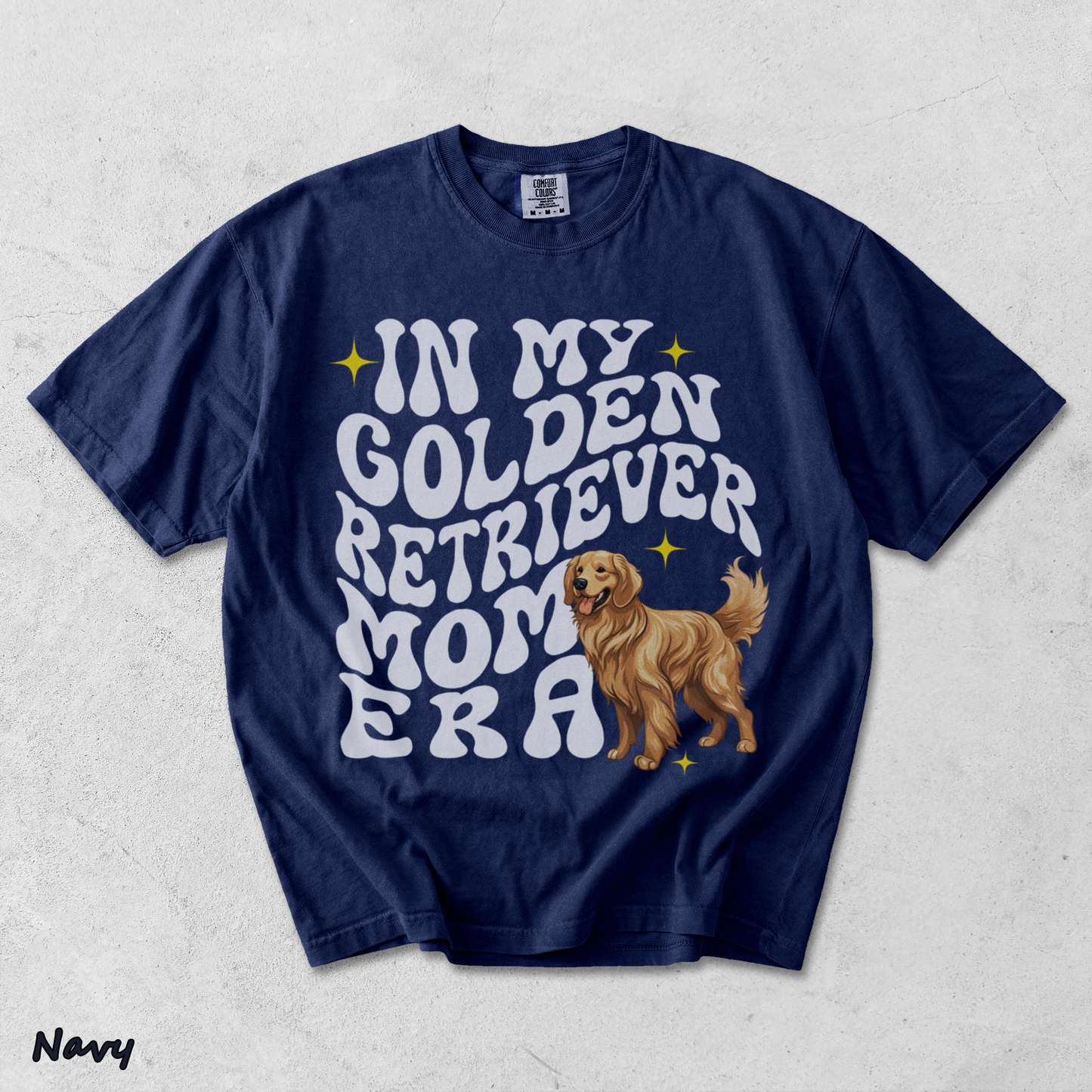 In My  Golden Retriever Dog Mom Era back black - True Navy mockup
