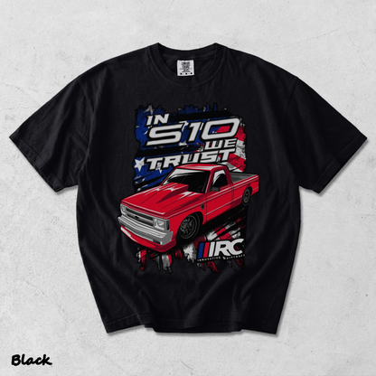 In S10 We Trust T-Shirt back red - Black mockup