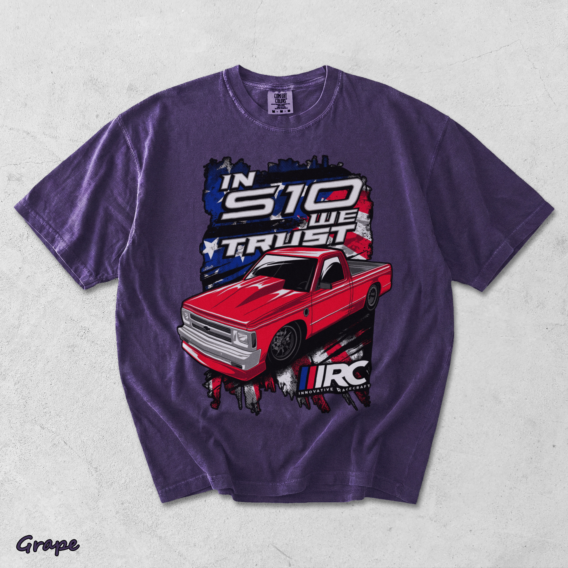 In S10 We Trust T-Shirt back red - Grape mockup