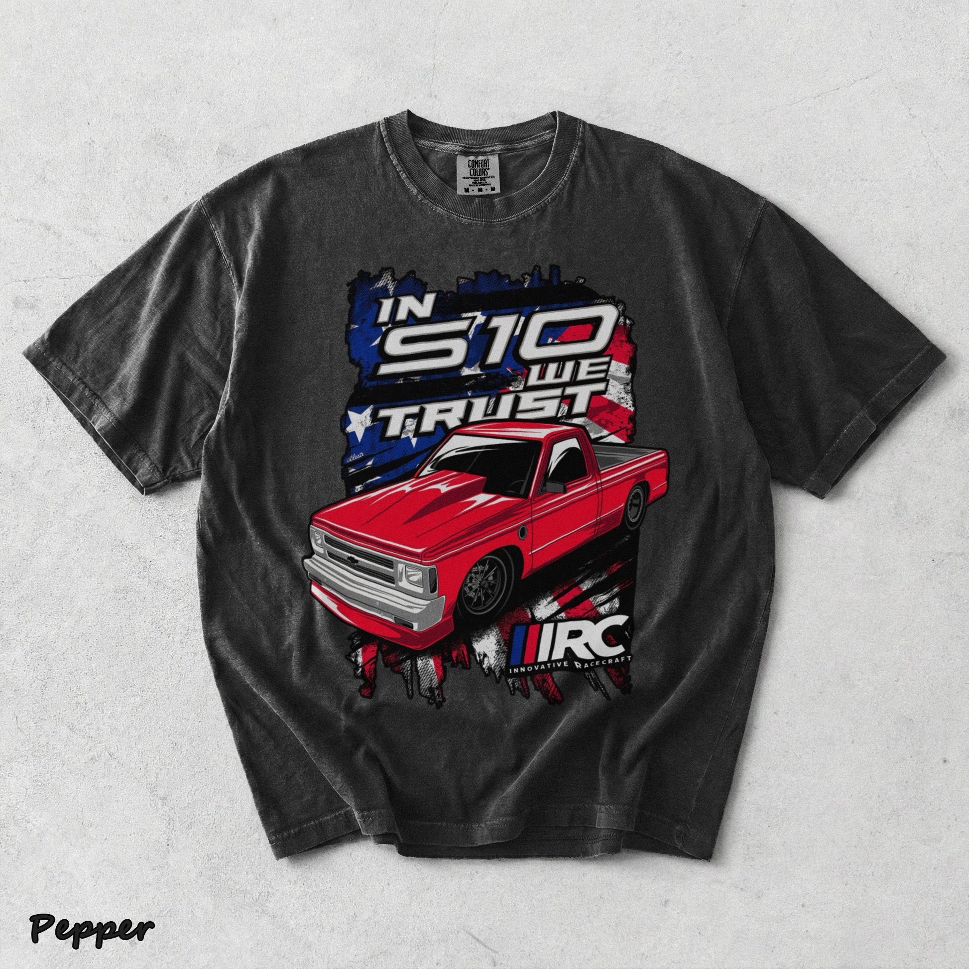 In S10 We Trust T-Shirt back red - Pepper mockup
