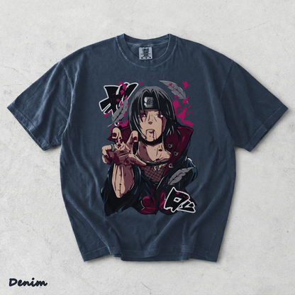 Itachi Uchiha T-Shirt Jiraiya Anime Manga Style Shirt All Size - Denim mockup
