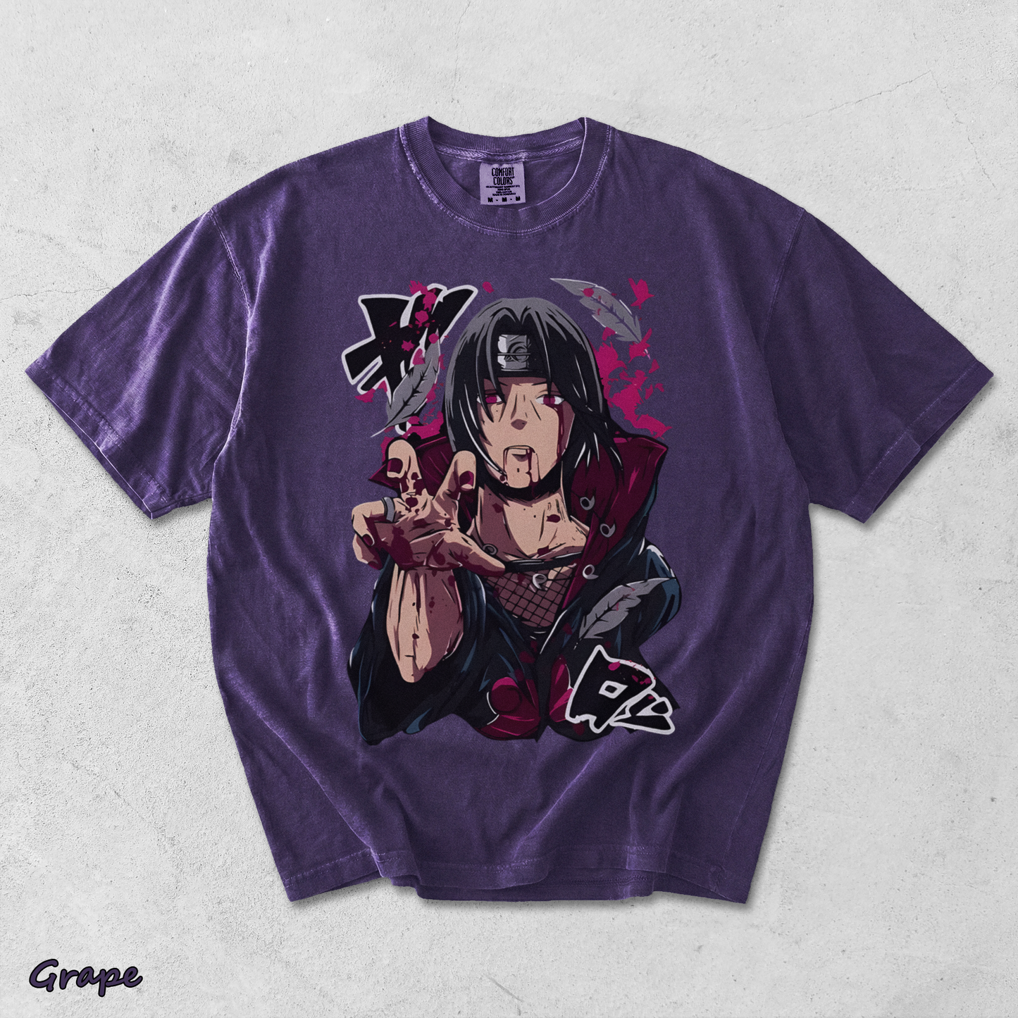 Itachi Uchiha T-Shirt Jiraiya Anime Manga Style Shirt All Size - Grape mockup