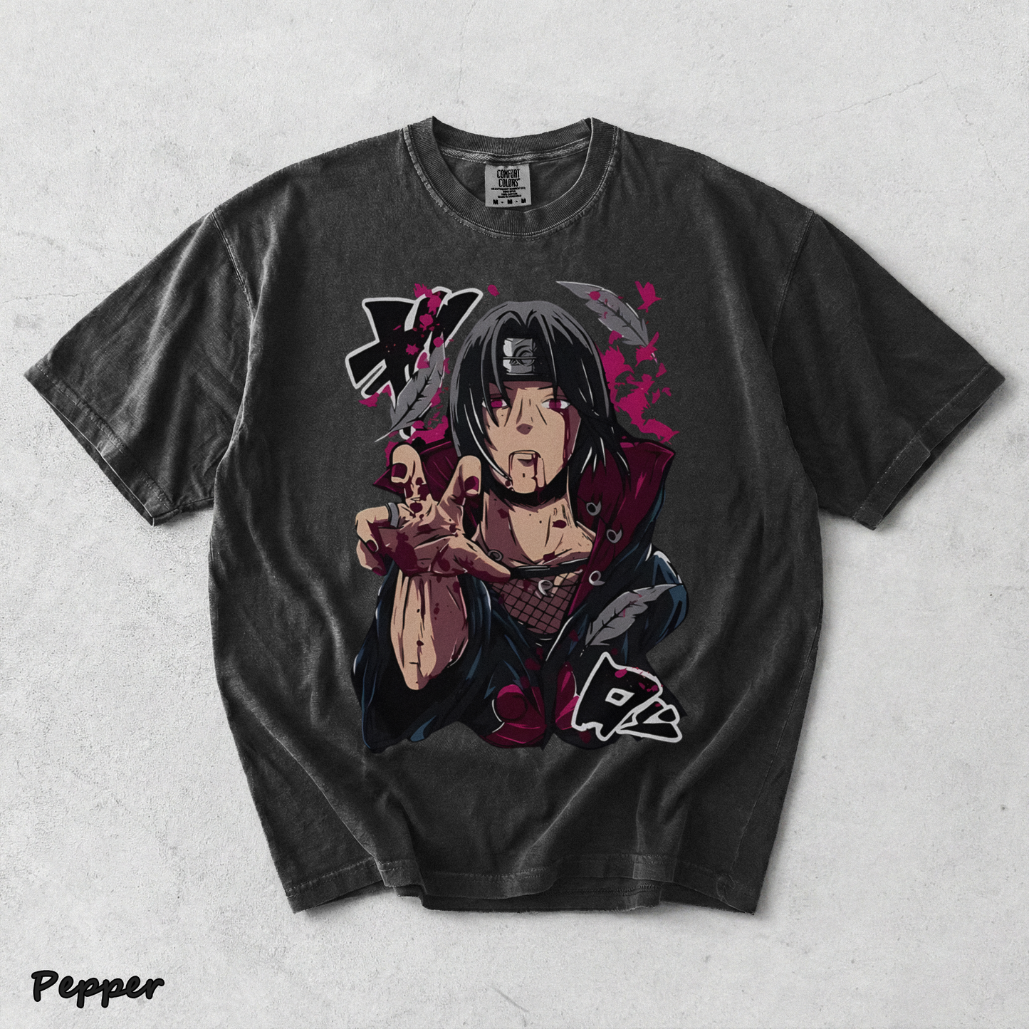 Itachi Uchiha T-Shirt Jiraiya Anime Manga Style Shirt All Size - Pepper mockup