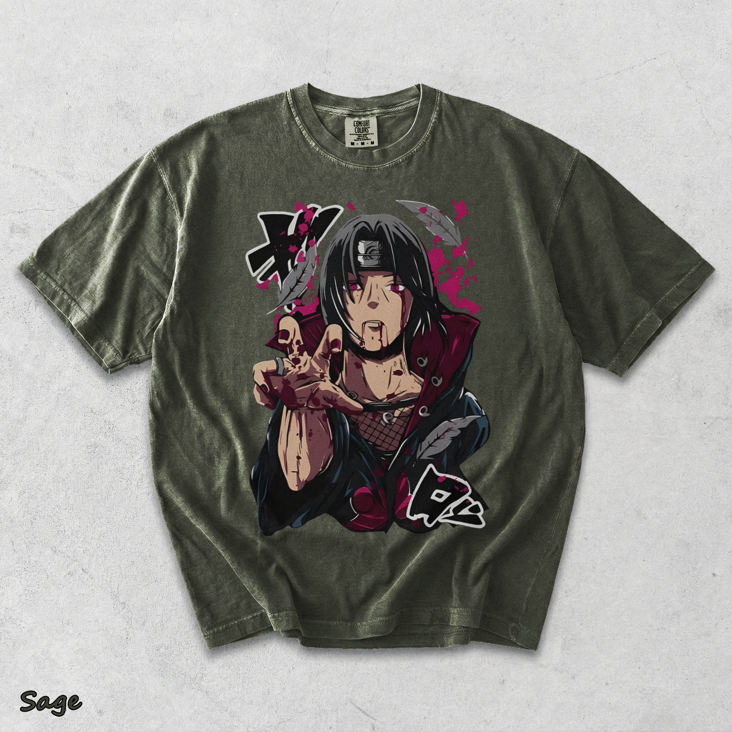 Itachi Uchiha T-Shirt Jiraiya Anime Manga Style Shirt All Size - Sage mockup
