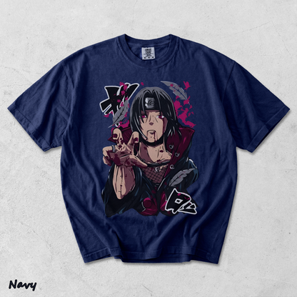 Itachi Uchiha T-Shirt Jiraiya Anime Manga Style Shirt All Size - True Navy mockup
