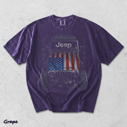 Jeep Big USA Classic Soft Cotton Crewneck T-Shirt 2 Sides Casual Wear Gift For - Grape mockup