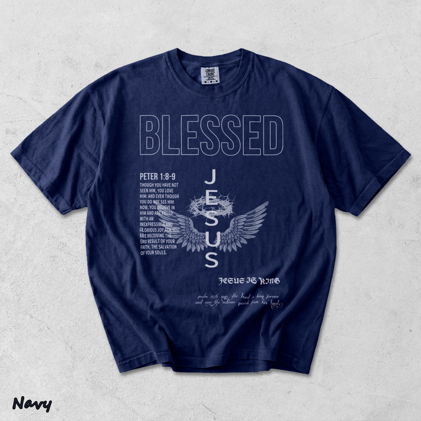 Jesus Is King - True Navy mockup