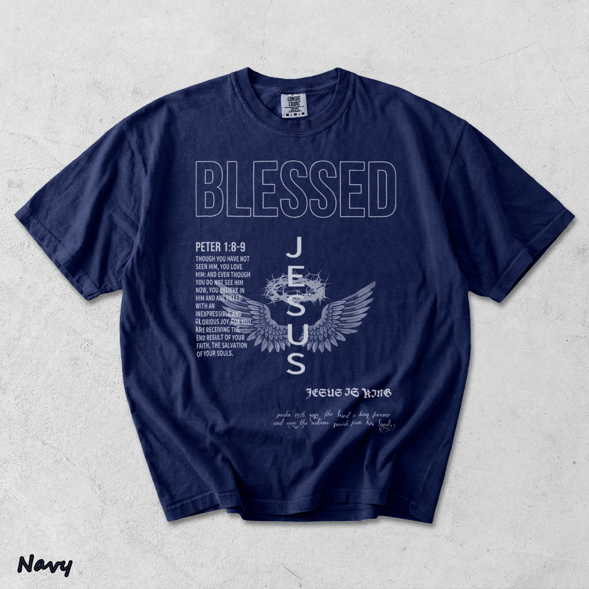 Jesus Is King - True Navy mockup