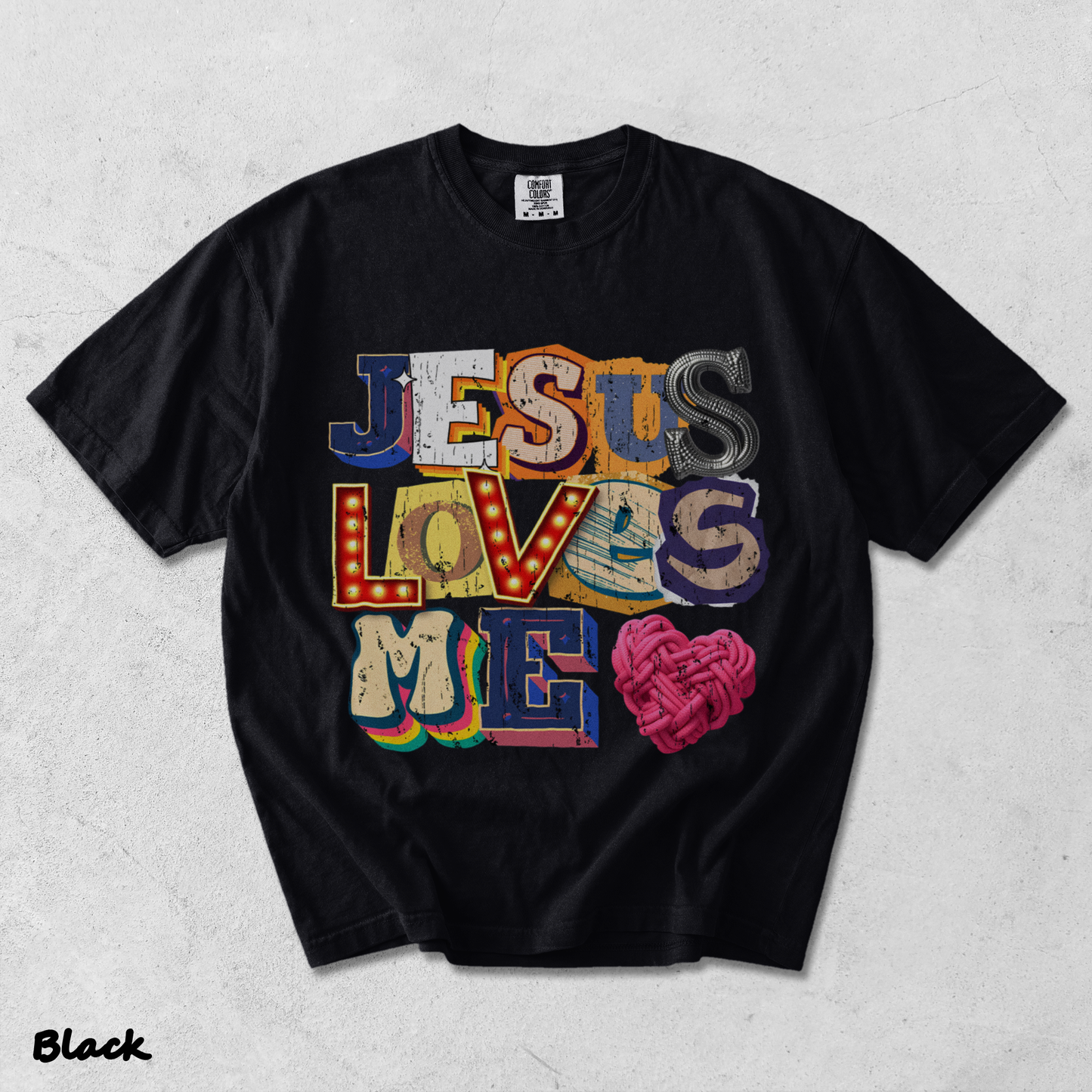 Jesus Loves Me Tee - Black mockup