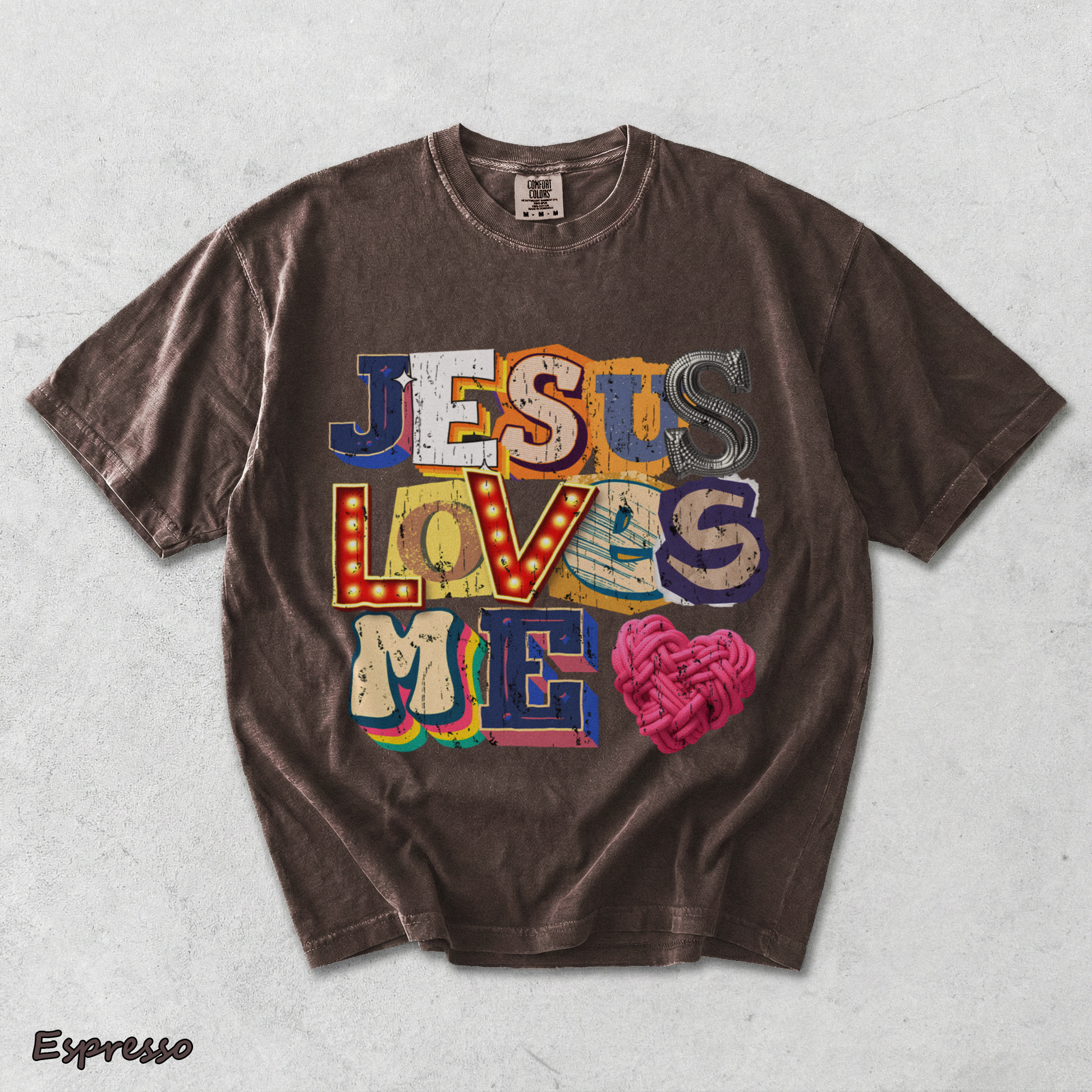 Jesus Loves Me Tee - Espresso mockup