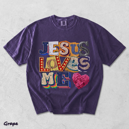 Jesus Loves Me Tee - Grape mockup