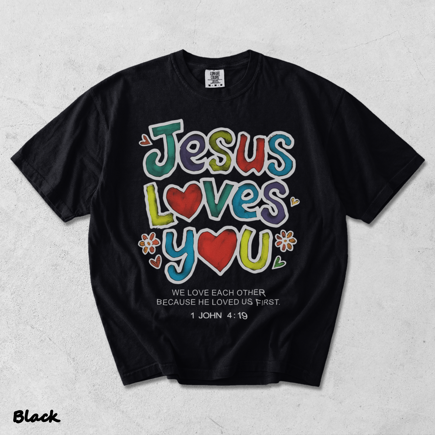 Jesus loves you - Black mockup