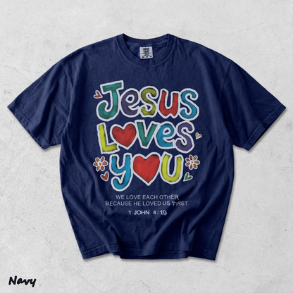 Jesus loves you - True Navy mockup