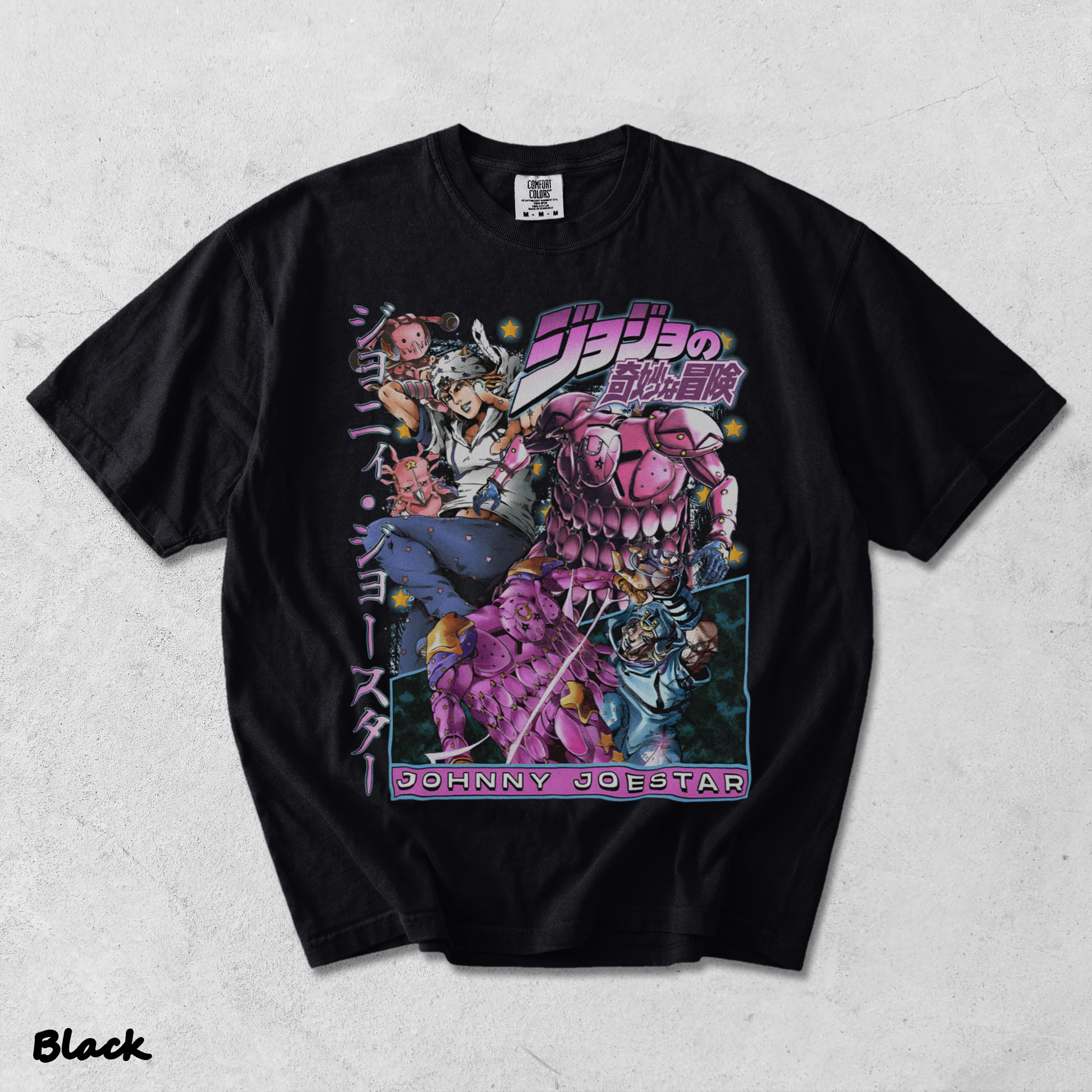 JoJo Steel Ball Run Johnny Joestar & Tusk Act 4 T-Shirt - Black mockup