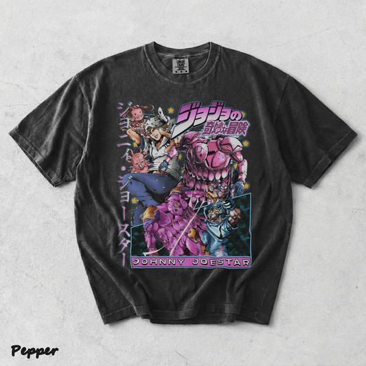 JoJo Steel Ball Run Johnny Joestar & Tusk Act 4 T-Shirt - Pepper mockup