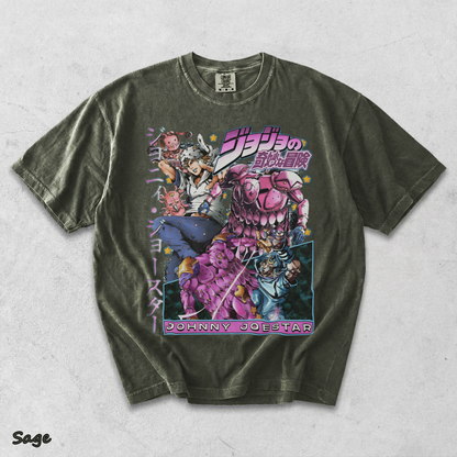 JoJo Steel Ball Run Johnny Joestar & Tusk Act 4 T-Shirt - Sage mockup