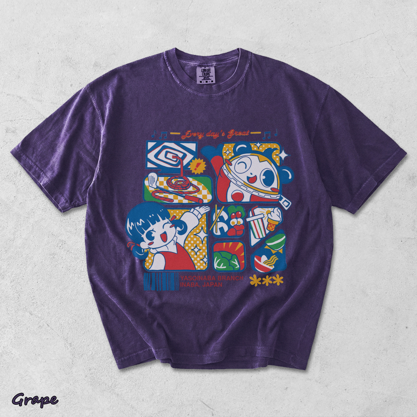Junes Persona 4 Game Hedoro Tshirt back - Grape mockup