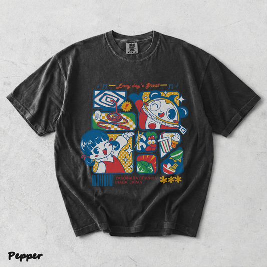 Junes Persona 4 Game Hedoro Tshirt back - Pepper mockup