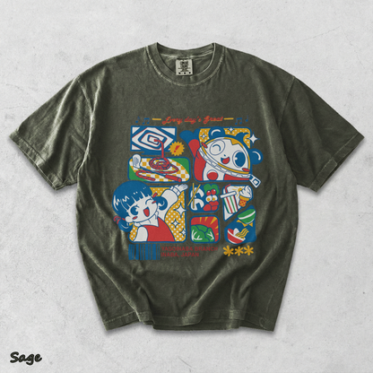 Junes Persona 4 Game Hedoro Tshirt back - Sage mockup