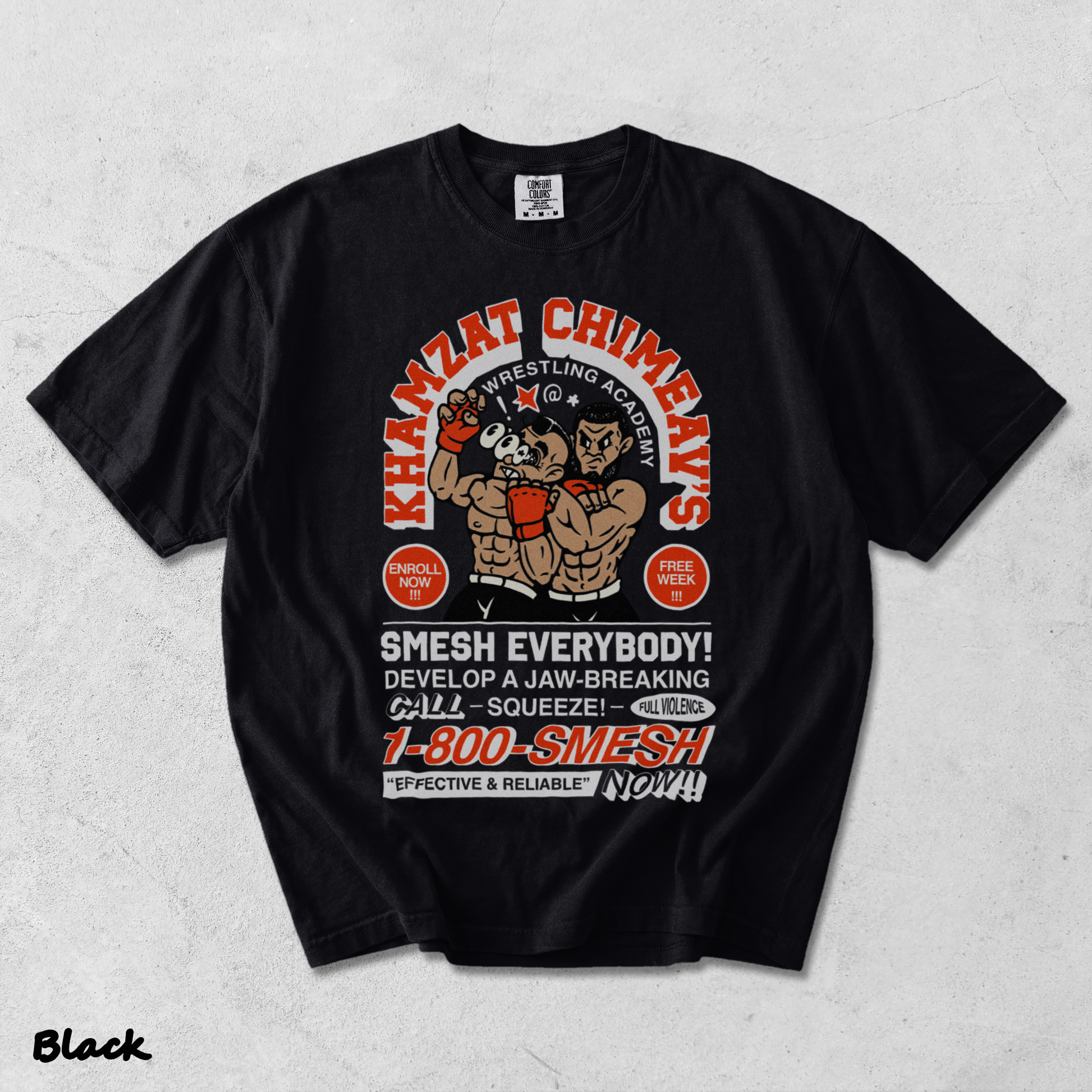 Khamzat Chimaev Smesh Double Sides Heavy - Black mockup