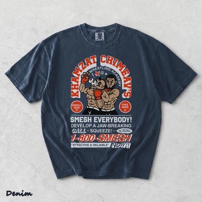 Khamzat Chimaev Smesh Double Sides Heavy - Denim mockup