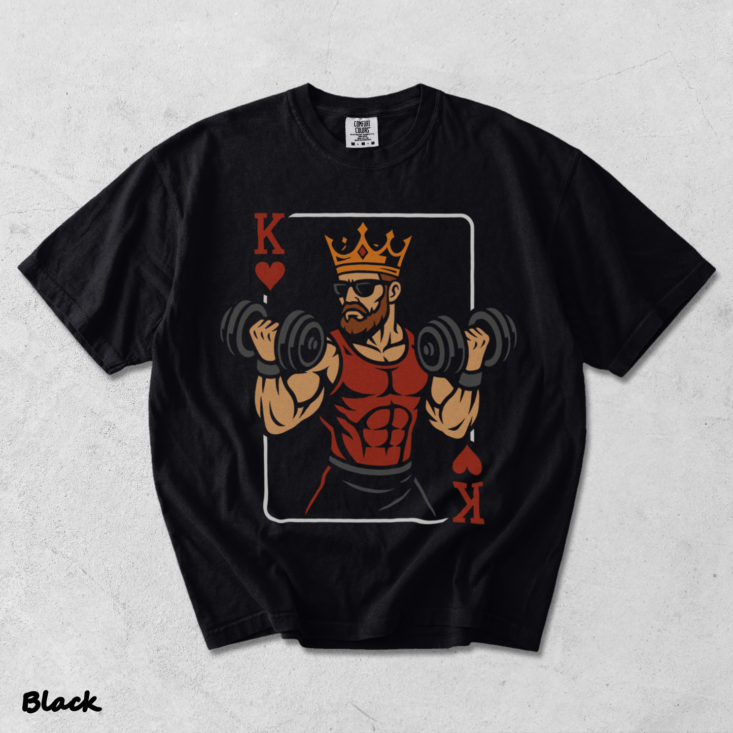King Card Bodybuilder - Black mockup