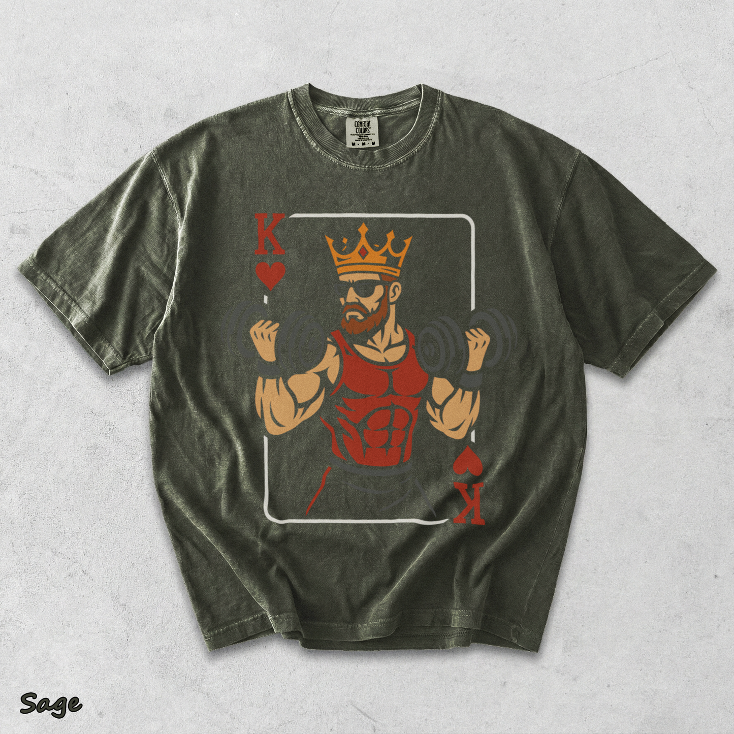 King Card Bodybuilder - Sage mockup