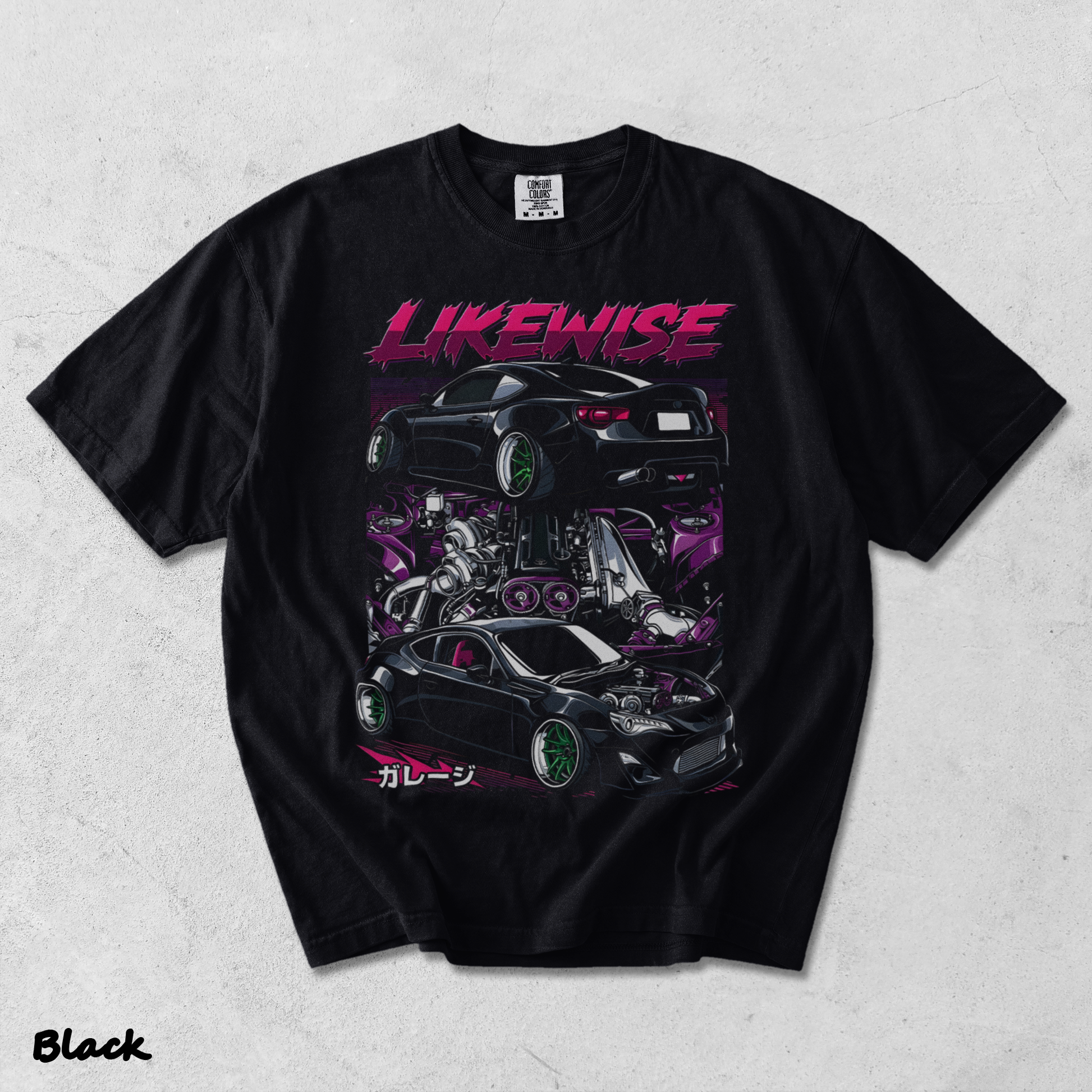 Likewise T-shirt back - Black mockup