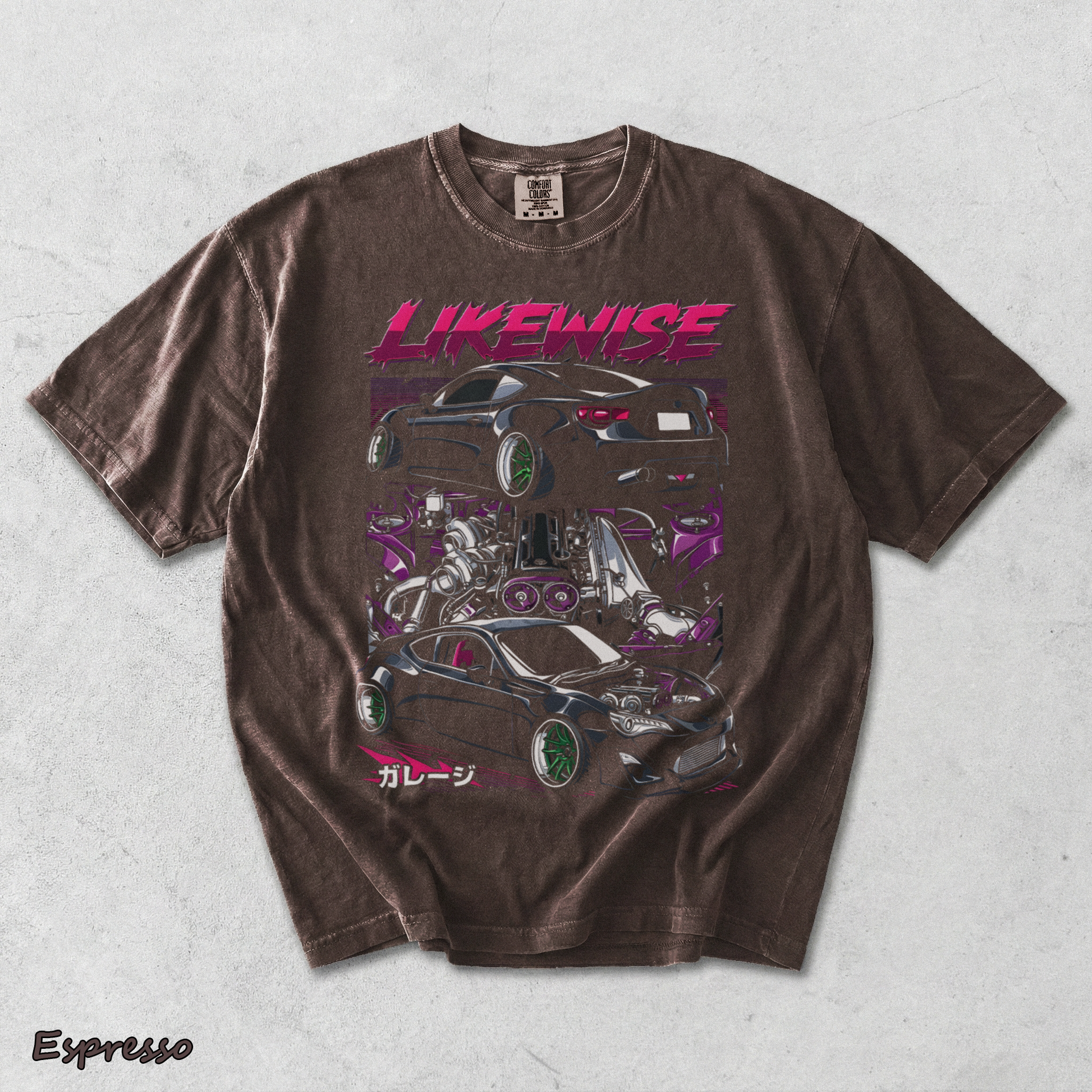 Likewise T-shirt back - Espresso mockup