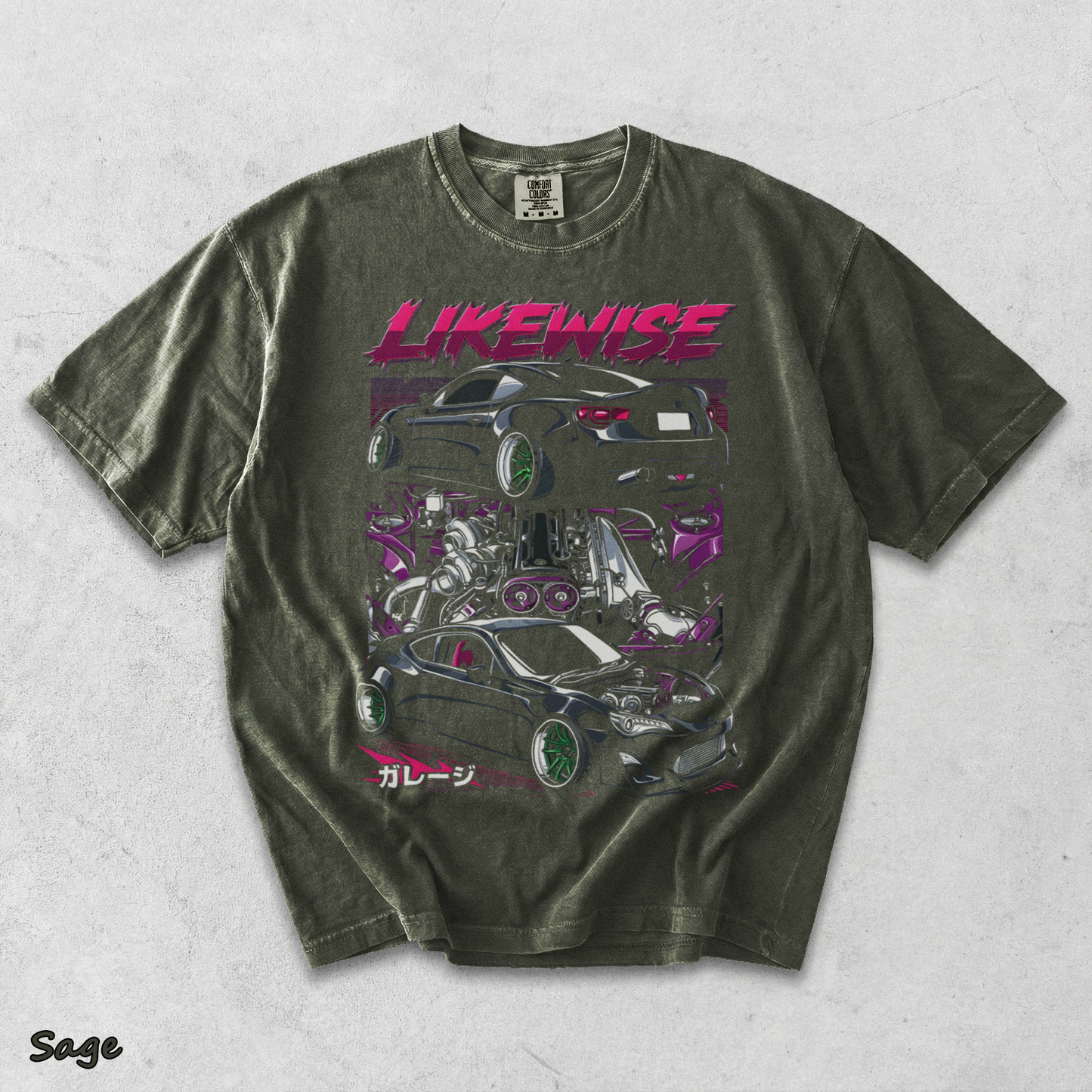 Likewise T-shirt back - Sage mockup