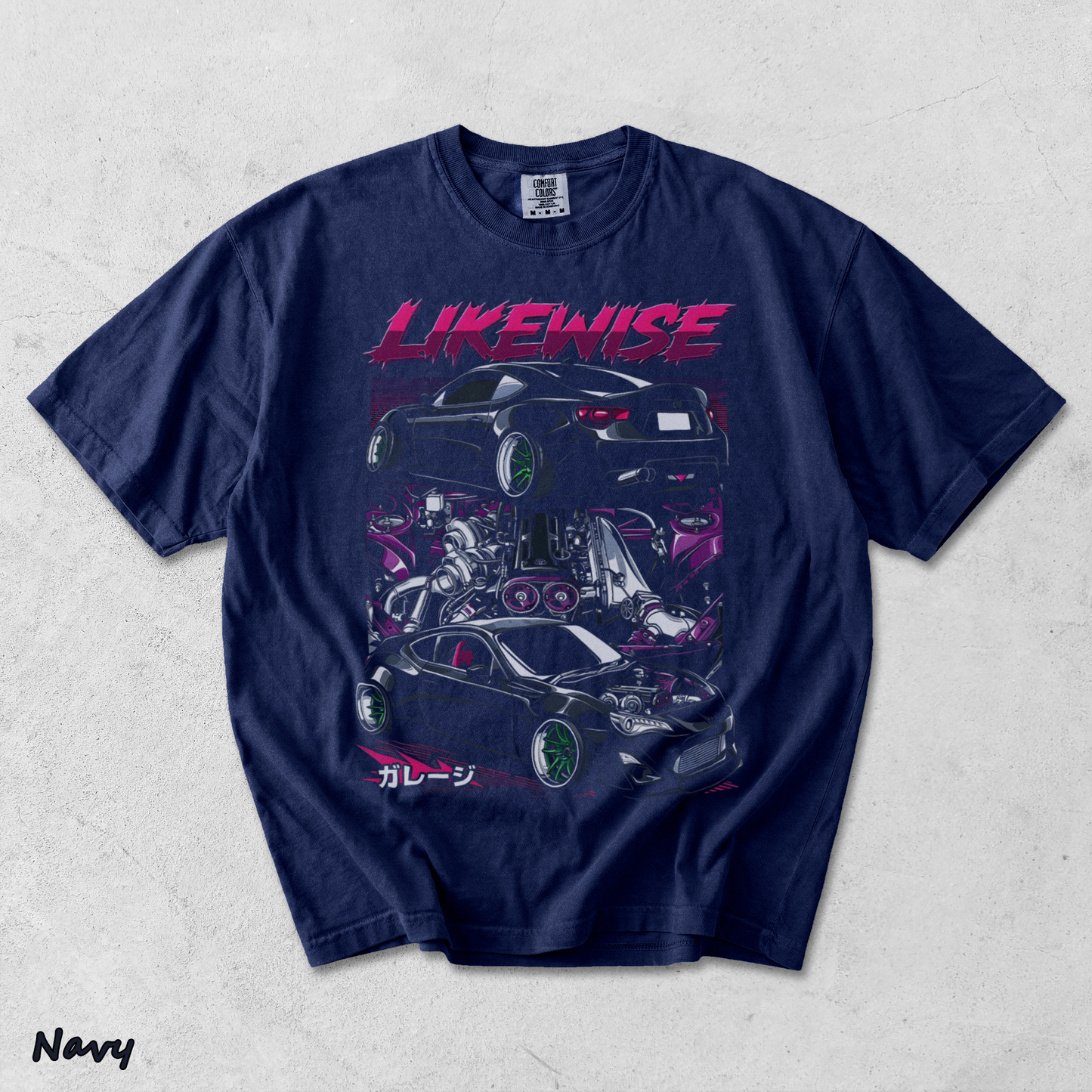 Likewise T-shirt back - True Navy mockup