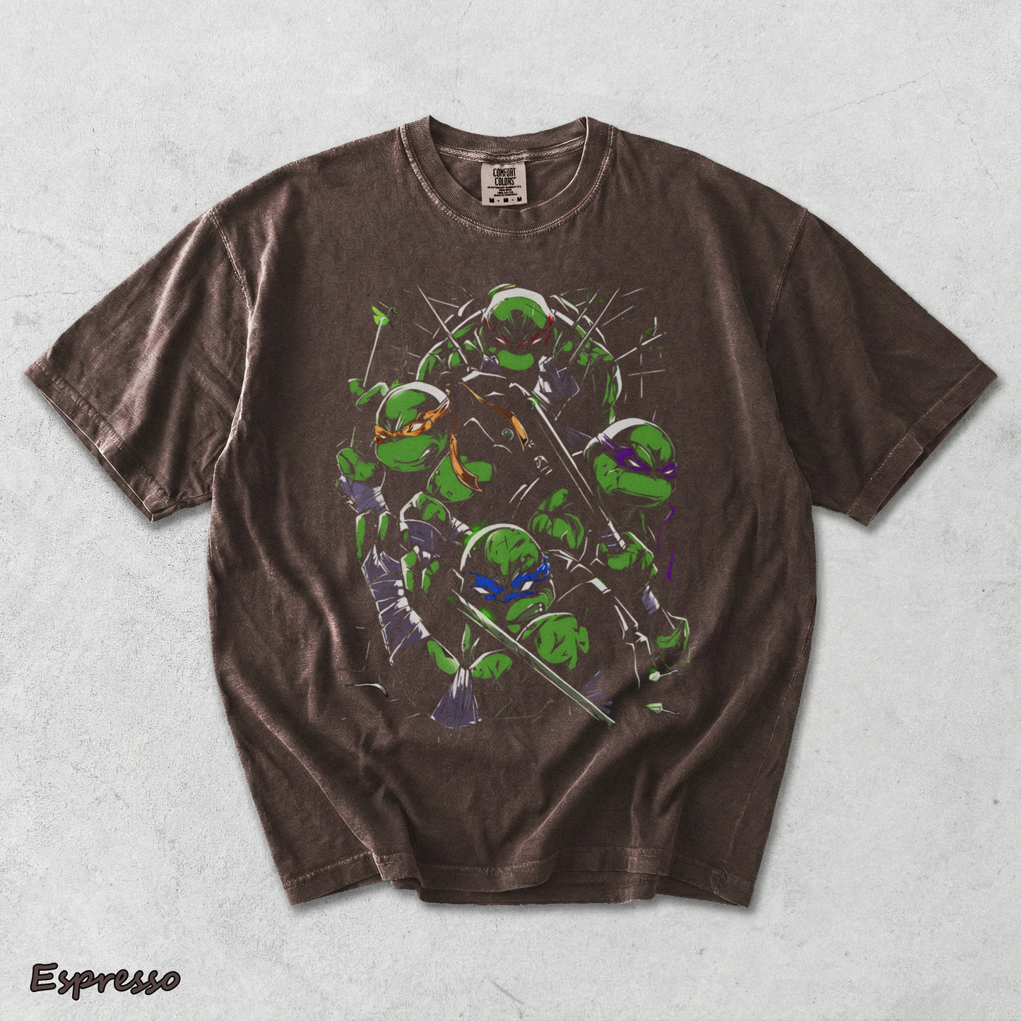 Limited Edition Teenage Mutant Ninja Turtles Tee Bootleg Tee, Classic Movie, Old back - Espresso mockup