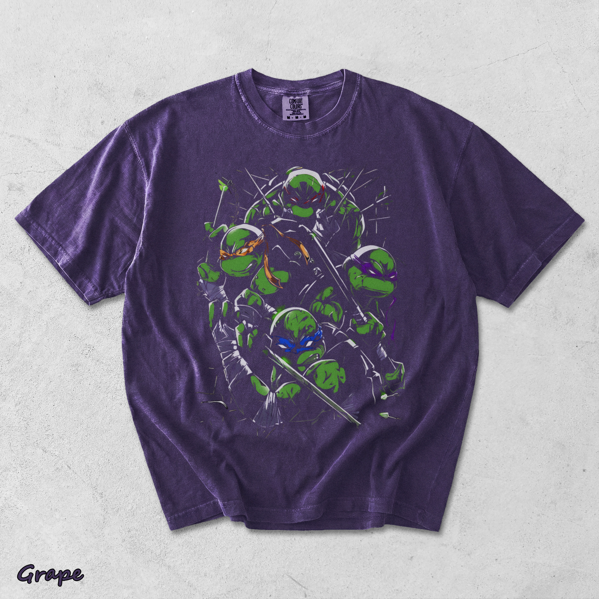 Limited Edition Teenage Mutant Ninja Turtles Tee Bootleg Tee, Classic Movie, Old back - Grape mockup