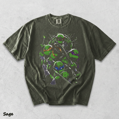 Limited Edition Teenage Mutant Ninja Turtles Tee Bootleg Tee, Classic Movie, Old back - Sage mockup