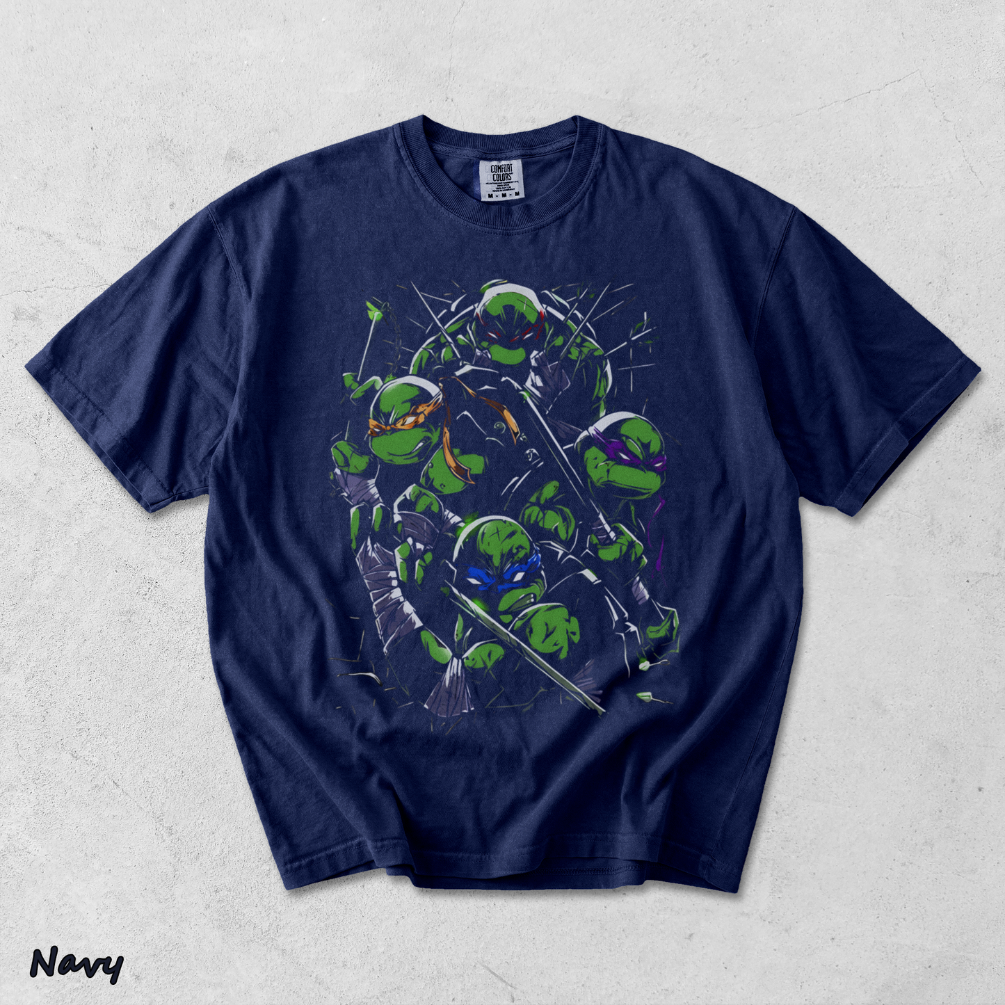 Limited Edition Teenage Mutant Ninja Turtles Tee Bootleg Tee, Classic Movie, Old back - True Navy mockup