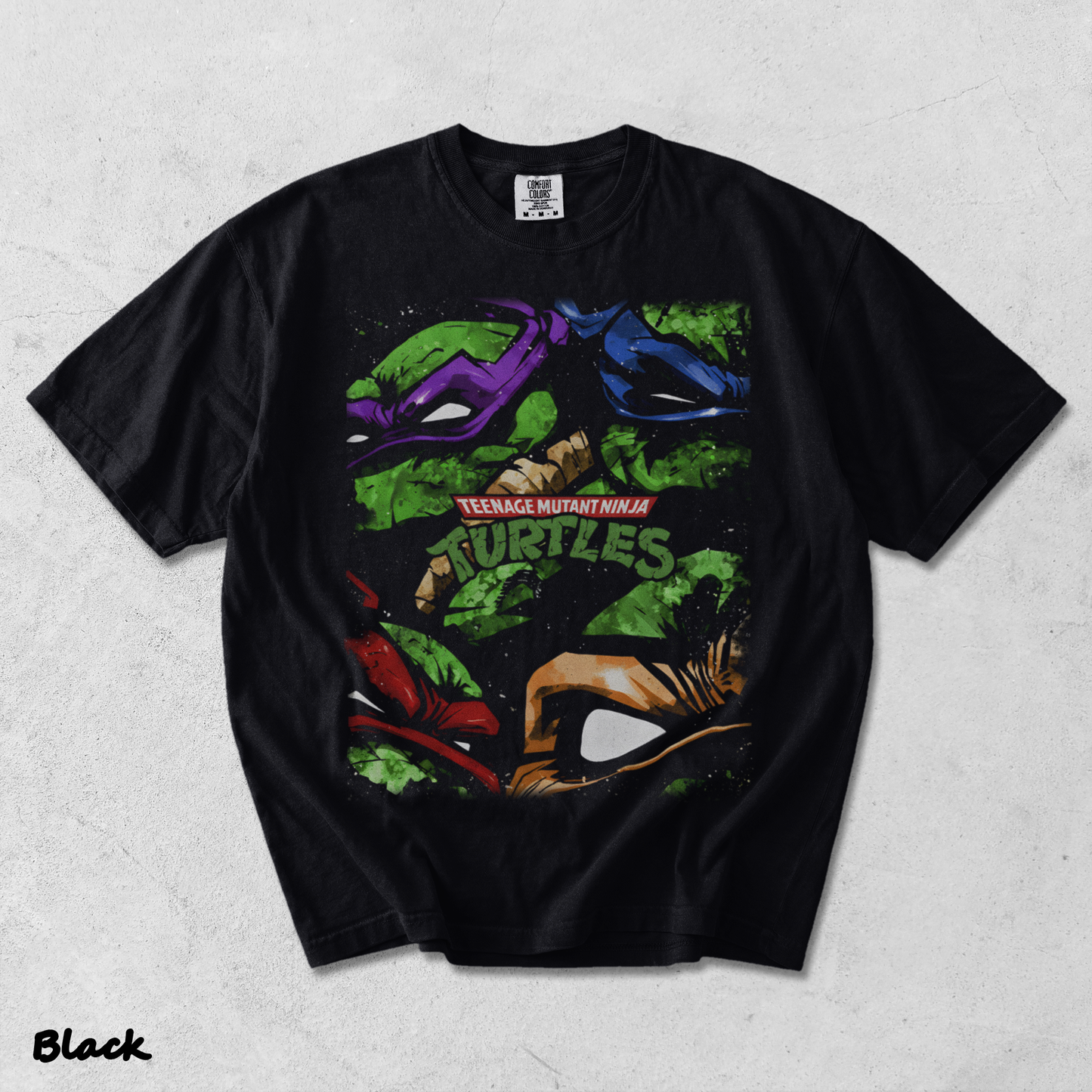 Limited Edition Teenage Mutant Ninja Turtles Tee Bootleg Tee, Classic Movie, Old front - Black mockup