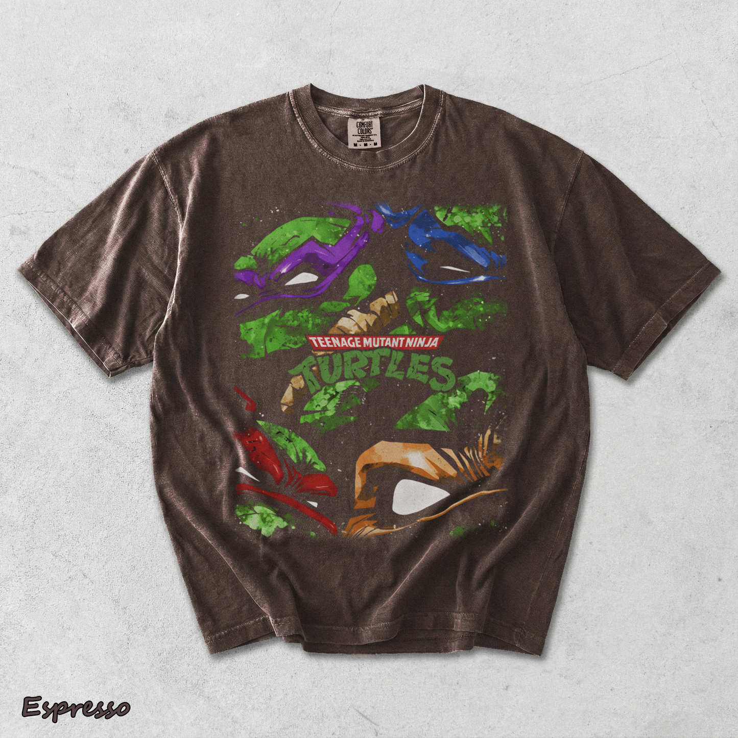 Limited Edition Teenage Mutant Ninja Turtles Tee Bootleg Tee, Classic Movie, Old front - Espresso mockup