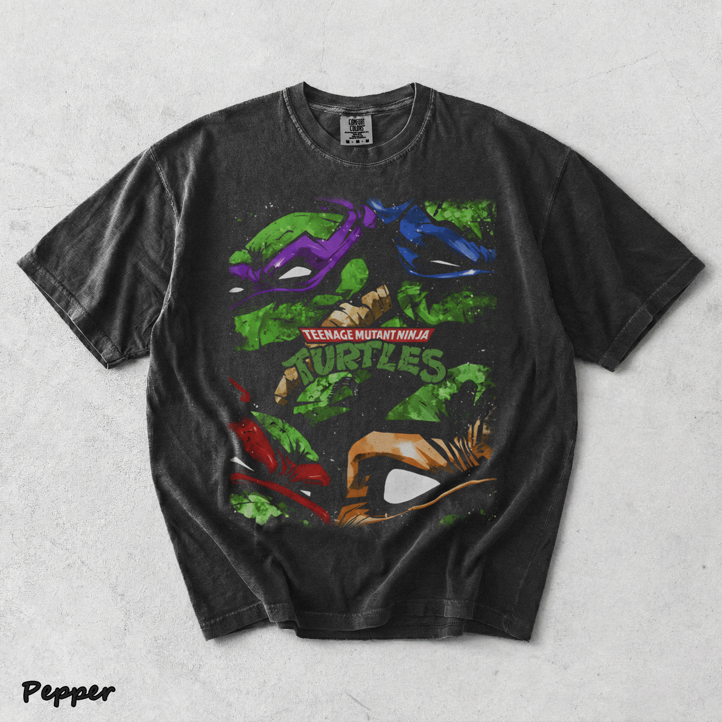 Limited Edition Teenage Mutant Ninja Turtles Tee Bootleg Tee, Classic Movie, Old front - Pepper mockup
