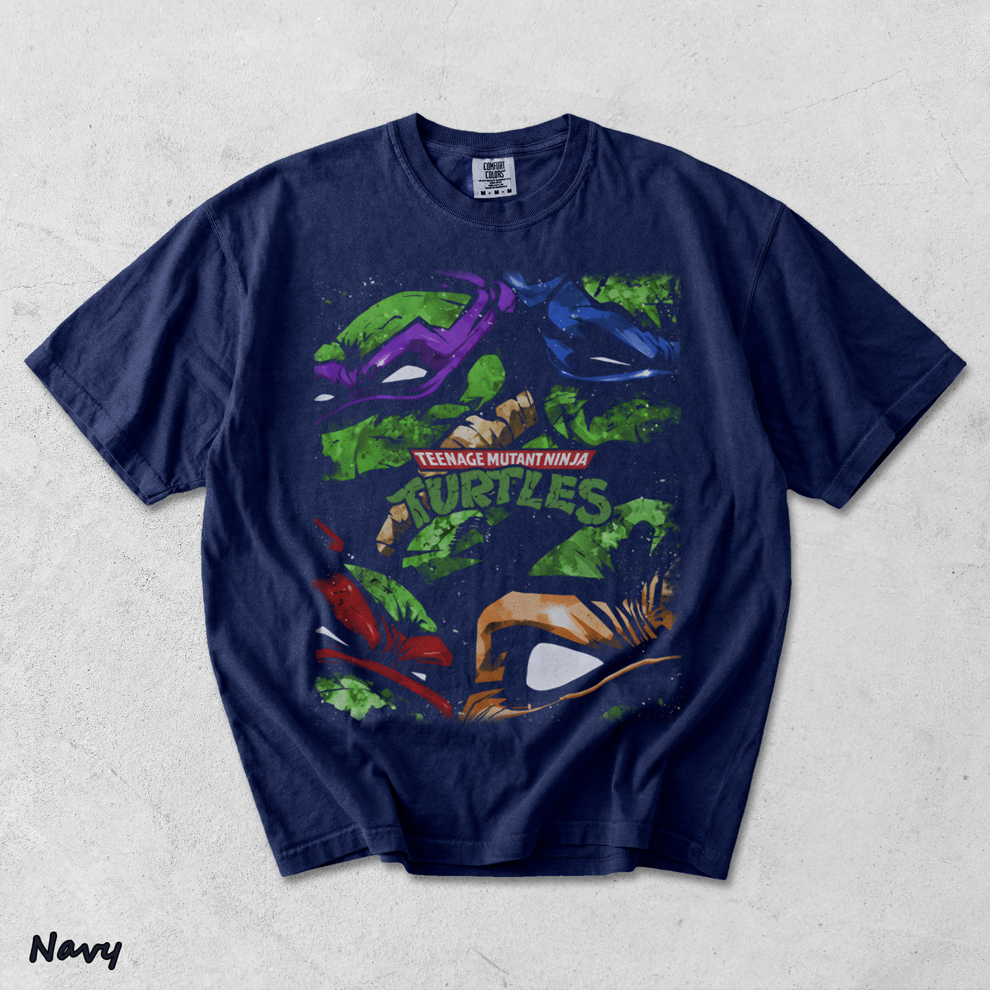Limited Edition Teenage Mutant Ninja Turtles Tee Bootleg Tee, Classic Movie, Old front - True Navy mockup