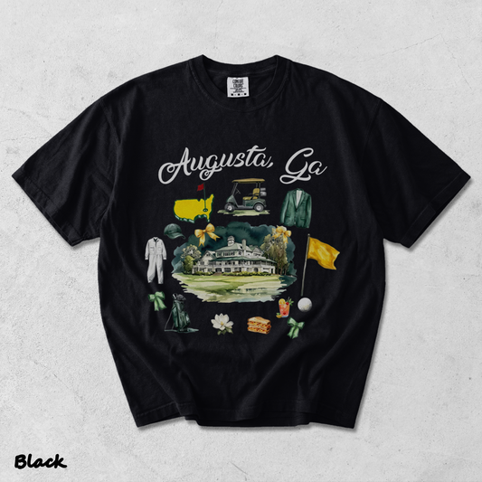 Masters Augusta TShirt - Black mockup